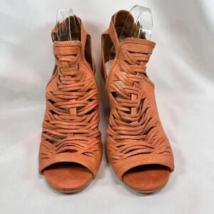 Charles David Ginger Size 9 Block Heel Sandals Booties Leather Casual